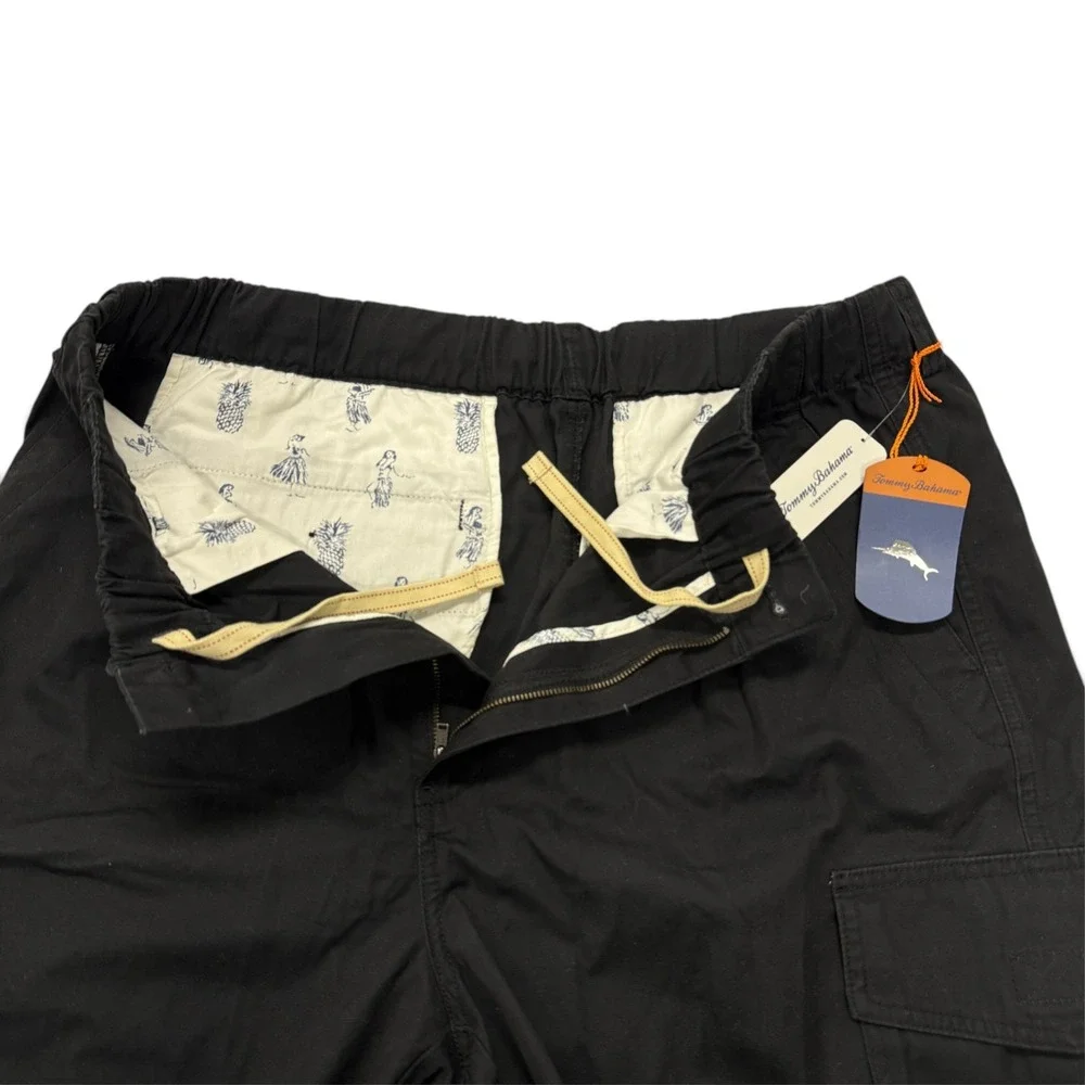 Tommy Bahama Mens Black Survivor Cargo Shorts LT Cotton Large Tall NWT